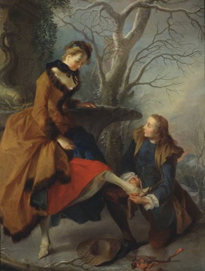 Fastening the Skate by Nicolas Lancret